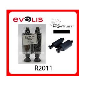 R2011 - Nastro Monocromatico Nero Stampa 1000 card a rotolo - Conf. da 10 Rot. - per Evolis Pebble e Dualys