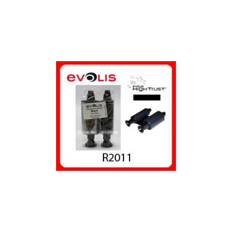 R2011 - Nastro Monocromatico Nero Stampa 1000 card a rotolo - Conf. da 10 Rot. - per Evolis Pebble e Dualys