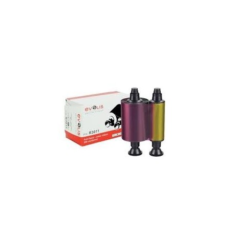R3011 - Nastro Colore a 5 pannelli - YMCKO Stampa 200 card a rotolo - per Evolis Pebble e Dualys