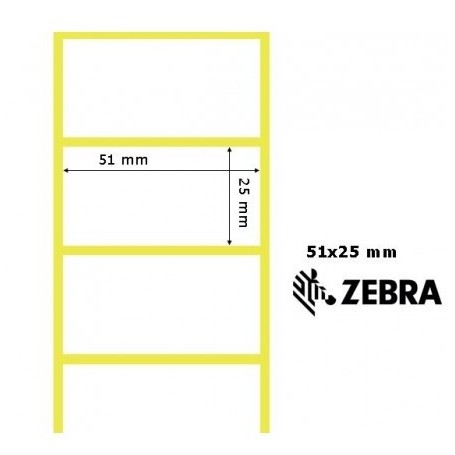 3007201-T - Etichette Zebra F.to 51x25mm Carta Vellum Ad. Permanente con Strappo facilitato - Confezione da 8 Rotoli