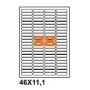 A44611.1 - Etichette F.to 46x11.1mm su Foglio A4, senza Margini, Adesivo Permanente - Confezione da 1000 Fogli