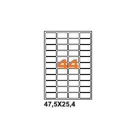 A447.525.4 - Etichette F.to 47.5X25.4mm su Foglio A4, Angoli Arrotondati, Adesivo Permanente - Confezione da 1000 Fogli