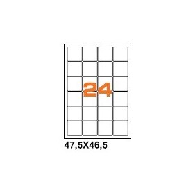 A447.546.5 - Etichette F.to 47.5x46.5mm su Foglio A4, Angoli Arrotondati, Adesivo Permanente - Confezione da 1000 Fogli