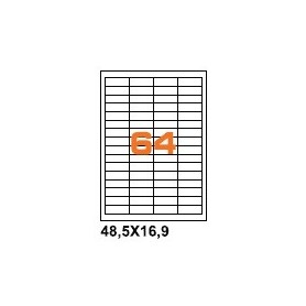 A448.516.9 - Etichette F.to 48.5x16.9mm su Foglio A4, con Margini, Adesivo Permanente - Confezione da 1000 Fogli