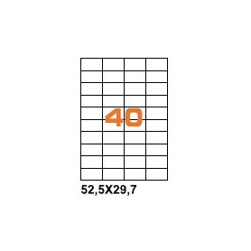 A452.529.7 - Etichette F.to 52,5x29,7mm su Foglio A4, senza Margini, Adesivo Permanente - Confezione da 1000 Fogli