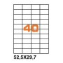 A452.529.7 - Etichette F.to 52,5x29,7mm su Foglio A4, senza Margini, Adesivo Permanente - Confezione da 1000 Fogli