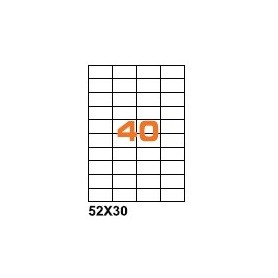 A45230 - Etichette F.to 52x30mm su Foglio A4, senza Margini, Adesivo Permanente - Confezione da 1000 Fogli