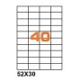 A45230 - Etichette F.to 52x30mm su Foglio A4, senza Margini, Adesivo Permanente - Confezione da 1000 Fogli