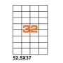 A452.537 - Etichette F.to 52,5x37mm su Foglio A4, senza Margini, Adesivo Permanente - Confezione da 1000 Fogli