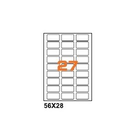 A45628 - Etichette F.to 56x28mm su Foglio A4, Angoli Arrotondati, Adesivo Permanente - Confezione da 1000 Fogli