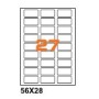 A45628 - Etichette F.to 56x28mm su Foglio A4, Angoli Arrotondati, Adesivo Permanente - Confezione da 1000 Fogli