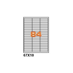 A46710 - Etichette F.to 67x10mm su Foglio A4, con Margini, Adesivo Permanente - Confezione da 1000 Fogli