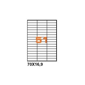A47016.9 - Etichette F.to 70x16,9mm su Foglio A4, con Margini, Adesivo Permanente - Confezione da 1000 Fogli