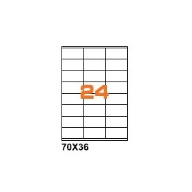A47036 - Etichette F.to 70x36mm su Foglio A4, con Margini, Adesivo Permanente - Confezione da 1000 Fogli