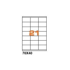 A47040 - Etichette F.to 70x40mm su Foglio A4, con Margini, Adesivo Permanente - Confezione da 1000 Fogli