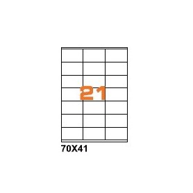 A47041 - Etichette F.to 70x41mm su Foglio A4, con Margini, Adesivo Permanente - Confezione da 1000 Fogli