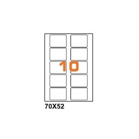 A47052 - Etichette F.to 70x52mm su Foglio A4, Angoli Arrotondati, Adesivo Permanente - Confezione da 1000 Fogli