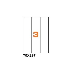 A470297 - Etichette F.to 70x297mm su Foglio A4, senza Margini, Adesivo Permanente - Confezione da 1000 Fogli