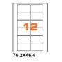 A476.246.4 - Etichette F.to 76,2x46,4mm su Foglio A4, Angoli Arrotondati, Adesivo Permanente - Confezione da 1000 Fogli