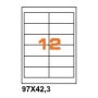 A49742.3 - Etichette F.to 97x42,3mm su Foglio A4, Angoli Arrotondati, Adesivo Permanente - Confezione da 1000 Fogli