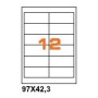 A49742.3 - Etichette F.to 97x42,3mm su Foglio A4, Angoli Arrotondati, Adesivo Permanente - Confezione da 1000 Fogli