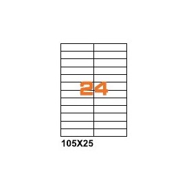 A410525 - Etichette F.to 105x25mm su Foglio A4, senza Margini, Adesivo Permanente - Confezione da 1000 Fogli