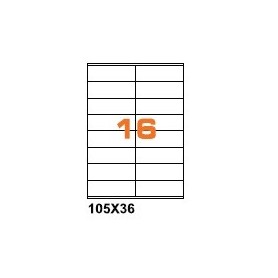 A410536 - Etichette F.to 105x36mm su Foglio A4, con Margini, Adesivo Permanente - Confezione da 1000 Fogli