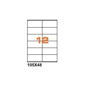 A410548 - Etichette F.to 105x48mm su Foglio A4, con Margini, Adesivo Permanente - Confezione da 1000 Fogli