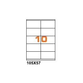 A410557 - Etichette F.to 105x57mm su Foglio A4, con Margini, Adesivo Permanente - Confezione da 1000 Fogli