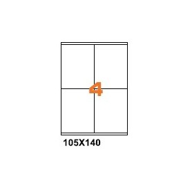 A4105140 - Etichette F.to 105x140mm su Foglio A4, con Margini, Adesivo Permanente - Confezione da 1000 Fogli
