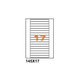 A414517 - Etichette F.to 145x17mm su Foglio A4, Angoli Arrotondati, Adesivo Permanente - Confezione da 1000 Fogli
