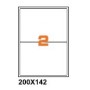 A4200142 - Etichette F.to 200x142mm su Foglio A4, Angoli Arrotondati, Adesivo Permanente - Confezione da 1000 Fogli