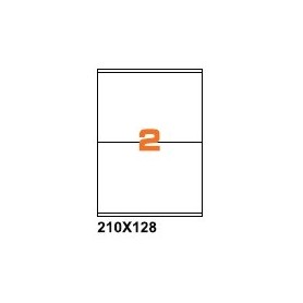 A4210128 - Etichette F.to 210x128mm su Foglio A4, con Margini , Adesivo Permanente - Confezione da 1000 Fogli