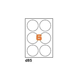 A4D85 - Etichette Rotonde Diametro 85mm su Foglio A4, con Margini , Adesivo Permanente - Confezione da 1000 Fogli