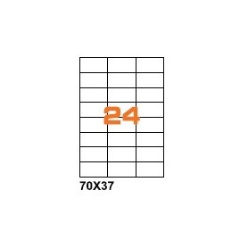 A4R7037 - Etichette F.to 70x37mm su Foglio A4, senza Margini , Adesivo Removibile - Confezione da 700 Fogli