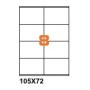 A4R10572 - Etichette F.to 105x72mm su Foglio A4, con Margini , Adesivo Removibile - Confezione da 700 Fogli