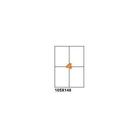 A4R105148 - Etichette F.to 105x148mm su Foglio A4, senza Margini , Adesivo Removibile - Confezione da 700 Fogli