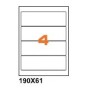 A4R19061 - Etichette F.to 190x61mm su Foglio A4, Angoli Arrotondati , Adesivo Removibile - Confezione da 700 Fogli
