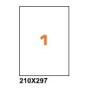 A4R210297 - Etichette F.to 210x297mm su Foglio A4, senza Margini , Adesivo Removibile - Confezione da 700 Fogli
