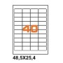 A4PL4825BO - Etichette F.to 48,5x25,4mm Poliestre Bianco Opaco su Foglio A4, per Stampante Laser - Confezione da 700 Fogli