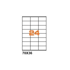 A4PL7036BO - Etichette F.to 70x36mm Poliestere Bianco Opaco su Foglio A4, per Stampante Laser - Confezione da 700 Fogli