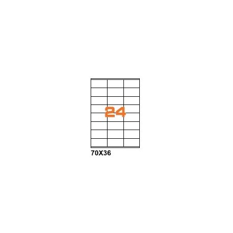 A4PL7036TO - Etichette F.to 70x36mm Poliestere Trasparente Opaco su Foglio A4, per Stampante Laser - Confezione da 700 Fogli