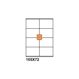 A4PL10572BO - Etichette F.to 105x72mm Poliestere Bianco Opaco su Foglio A4, per Stampante Laser - Confezione da 700 Fogli