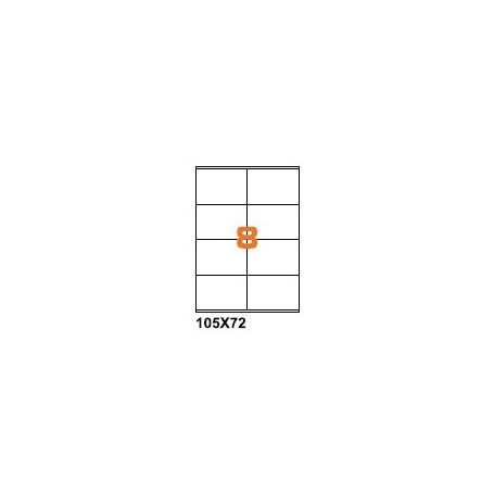 A4PL10572TL - Etichette F.to 105x72mm Poliestere Trasparente Lucido su Foglio A4, Stampante Laser - Confezione da 700 Fogli