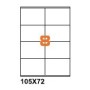 A4PL10572TL - Etichette F.to 105x72mm Poliestere Trasparente Lucido su Foglio A4, Stampante Laser - Confezione da 700 Fogli