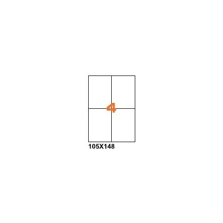 A4PL105148TO - Etichette F.to 105x148mm Poliestere Trasparente Opaco su Foglio A4, per Stampante Laser - Confezione da 700 Fogli