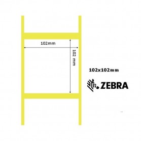 800264-405 - Etichette Zebra F.to 102x102mm Carta Termica Ad. Permanente D.i. 25mm - con Strappo facilitato - Conf. da 12 Rotoli