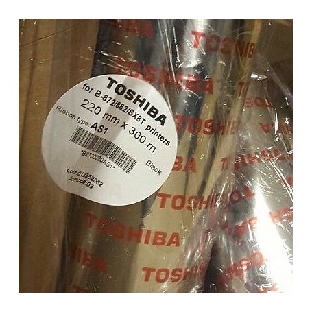 BX730220AS1005 - Ribbon Toshiba TEC F.to 220mm x 300MT AS1 Resina Near-Edge - Confezione da 5 Rotoli