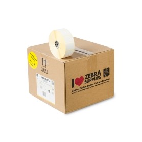 880003-025D - Etichette Zebra F.to 38x25mm Carta Vellum Adesivo Permanente D.i. 25mm - Confezione da 12 Rotoli