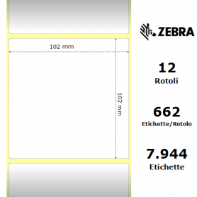 ROTOLO CARTA TERMICA ADESIVA PER STAMPANTE LDV ZEBRA SPEDIZIONI 10X10 ANIMA  8